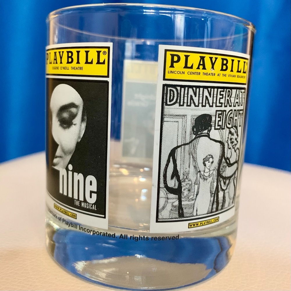 Playbill rocks glass